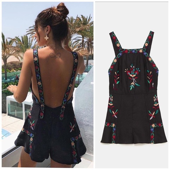 Zara Embroidered Romper - Picture 4 of 12